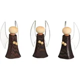 Engel Miniatur aus Holz Seiffener Volkskunst 7 cm Erzgebirge Holzkunst 3 Stück
