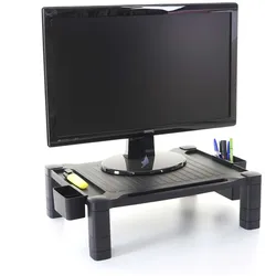 Monitorerhöhung MCW-E61, Monitorständer Schreibtischaufsatz Bildschirmerhöhung, Kunststoff 13x43x33cm