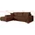 storez24 Eckcouch Cordstoff 3-Sitzer Braun