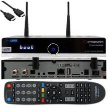 Octagon SF8008 UHD 4K Supreme Twin Sat Receiver + 4TB Festplatte INTERN, 2X DVB-S2X Tuner, E2 Linux & Define OS, mit Aufnahmefunktion, M.2 M Key, Gigabit LAN, Kartenleser, Sat to IP, WiFi WLAN