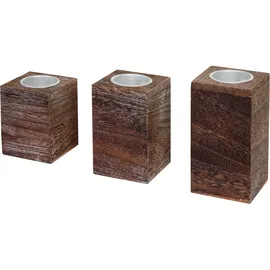 Mendler Teelichthalter HWC-C58 Holz Braun