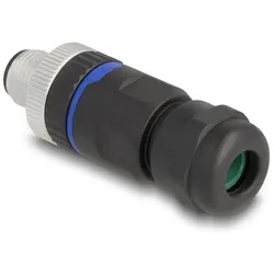 Delock M12 Steckverbinder A-kodiert 4 Pin Stecker zur Montage mit Schraubanschlu