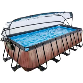 EXIT TOYS Wood Pool 540 x 250 x 122 cm inkl. Sandfilter und Abdeckung