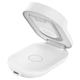 Belkin UltraCharge faltbare magnetische 3-in-1-Ladestation mit Qi2 25W weiß, rund