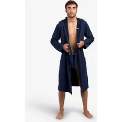 Bademantel Bio-Baumwolle Herren dunkelblau navyblau M