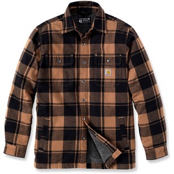 Carhartt Flannel Sherpa, Textiljacke - Schwarz/Hellbraun - L