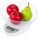 Retoo Küchenwaage Elektronische mit Schüssel 790ml Digitalwaage PT-860 5KG/11lb Waage Küche Feinwaage Tara-Funktion LCD Display Abschaltautomatik 11.3x5.3x17.5cm Silber