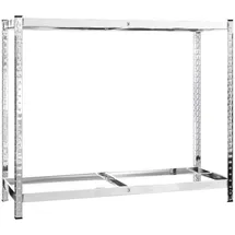 vidaXL Reifenregal mit 2 Böden Silbern 110x40x110 cm Stahl