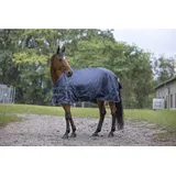 EQUITHÈME Light Regendecke, Outdoordecke, Farbe:marineblau/grau, Größe:Rückenlänge 145 cm - Blau/Grau