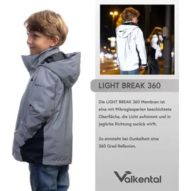 Valkental 3in1 Smart Jacket - Wasserdichte Jacke mit Fleece Zipp-In | Mädchen hellgrau 116-122