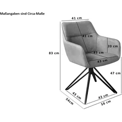Esszimmer Drehstuhl, Kunstlederbezug dunkelbraun Metallgestell PITT