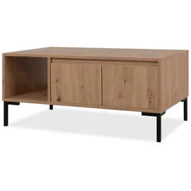 furn.design Couchtisch, Eiche Artisan, Schwarz, Holzwerkstoff, Nachbildung,Eiche, Rechteckig,Rechteckig, eckig, 100x43x60 cm, Wohnzimmer, Wohnzimmertische, Couchtische