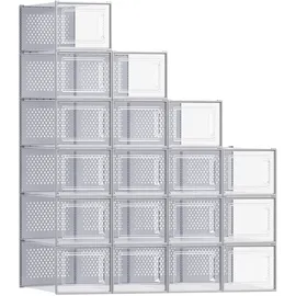 Songmics Aufbewahrungsbox 18er Set transparent-grau
