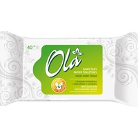 OLA Feuchtes Toilettenpapier mit Kamillenextrakt und Milchsäure - spülbar - Kombination aus feuchtem Papier und Feuchttuch - reinigt den Intimbereich - für empfindliche Haut - 40 Stück