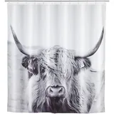 Wenko Duschvorhang Yak 180 x 200 cm weiß/schwarz
