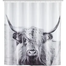 Wenko Duschvorhang Yak 180 x 200 cm weiß/schwarz