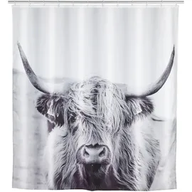 Wenko Duschvorhang Yak 180 x 200 cm weiß/schwarz