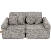 MeowBaby Kindersofa,, Graubraun, Textil, 120x25x60 cm, Kinder- & Jugendzimmer, Kindermöbel, Kindersitzmöbel & -tische, Kindersessel & -sofas
