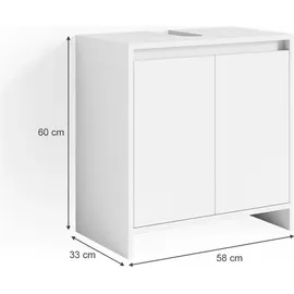 Vicco Waschbeckenunterschrank Emma, Weiß Unterschrank Badschrank Badezimmer