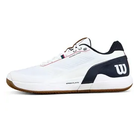 Wilson Rush Pro 5 Sandplatzschuhe - White / Navy Blazer / Gum1A - EU 42 2/3