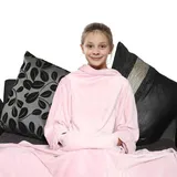 A2Z Unisex Mädchen Jungen Tragbare Decke mit Ärmeln, super weich – TV Blkt Baby Pink Kinder