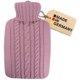 Hugo Frosch Wärmflasche Klassik 1,8l Strickbezug pastell-rosa