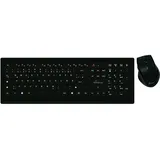 MediaRange Tastatur-Set + optis. 5 Tasten Funk-Maus Set, AZERTY (FR), schwarz