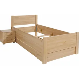 Priess Bett PRIESS "Husum Schlafzimmer Jugendzimmer Rahmenbett", braun (livornobuchefarben), B:110cm H:85cm L:208cm, Betten, Jugendbett Bettgestell, mit Komforthöhe verschiedene Ausführungen hochwertige Premium Qualität