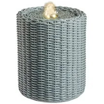 MARELIDA Zimmerbrunnen Rattan Korboptik in pastellgrün - H: 20cm | Gr.: onesize