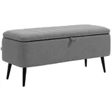 furnicato Sitztruhe Sitzbank mit Stauraum 102x40x44 cm, Polsterbank Leinenoptik (1-St) grau
