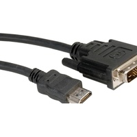 Roline Kabel DVI (18+1) ST - HDMI ST, schwarz,