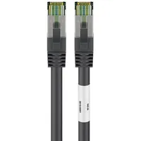 goobay CAT 8.1 Patchkabel, S/FTP (PiMF), Schwarz,