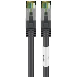 goobay CAT 8.1 Patchkabel, S/FTP (PiMF), Schwarz,