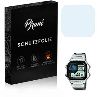 Bruni Schutzfolie kompatibel mit Casio AE-1200WHD-1AVEF Folie, glasklare Displayschutzfolie (2X)