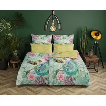 Muller Textil XABINE Blumen/Mandala Grün 135 x 200 cm + 2 x 80 x 80 cm