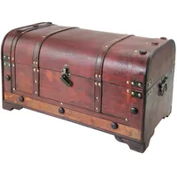 HMF 6402-154 Vintage Holztruhe mit Schloss, 54 x 28