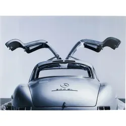 Glasbild "Oldtimer Back" (Mercedes 300 SL) - 120 x160 cm