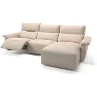Sofanella - Leder Ecksofa merida Rechts Creme 302 x 101 x 89 cm