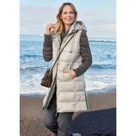 GOLDNER Lange Steppweste beige 46