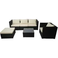 Mendler Brescia Lounge-Set schwarz/creme