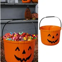 Cepewa Halloween Sammeleimer Basic schwarz orange 18x15cm Kunststoff Eimer