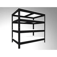 Kellerregal Biedrax 50 x 60 x 120 cm, Schwarz, 4 Fachböden weiß laminiert 12 mm, Fachlast 200 kg pro Fachboden