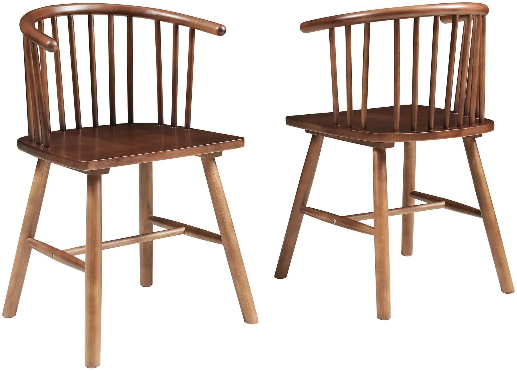 Esszimmerstuhl Stami 2er Set Holz Walnussoptik [en.casa]
