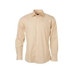 Langarm Hemd "JN678" - 4XL - stone