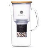 Lotus Vita Wasserfilter Glaskanne Enya mit Bambusdeckel 1,4L - Natura Plus