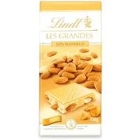Lindt Schokolade | LES GRANDES Tafel Weiß und Mandel | 150g | Weiße Schokolade mit ganzen- und karamellisierte Mandel-Stückchen | Schokoladen-Tafel