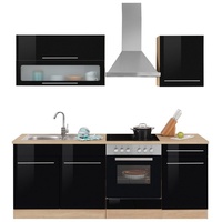 Held MÖBEL Küchenzeile »Eton«, ohne E-Geräte, Breite 210 cm, schwarz