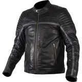 Rukka Yorkton Motorrad Lederjacke, schwarz-silber, 50
