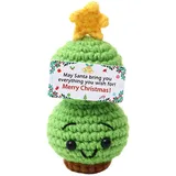 Weihnachts-Häkelpuppen-Ornamente, gestrickte Weihnachtsfiguren, gehäkelte Weihnachtsdekoration, Elch, handgefertigte Weihnachtsdekoration, gehäkelter Schneemann, Miniatur-Weihnachtsdekoration, 9 x 4,5