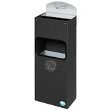 Proregal Robuster Wandascher mit Schild 4 Liter, HxBxT 55 x 14,5 x 22 cm Verzinkter Stahl Anthrazit